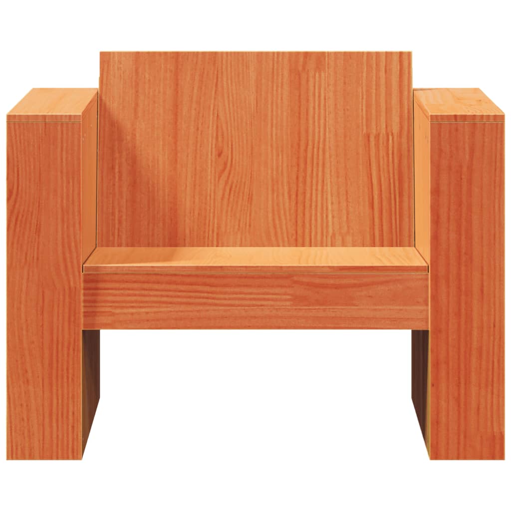 vidaXL Canapea de grădină, maro ceruit, 79x60x62 cm, lemn masiv pin vidaXL Canapea de grădină, maro ceruit, 79x60x62 cm, lemn masiv pin