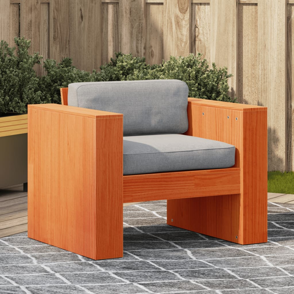 vidaXL Canapea de grădină, maro ceruit, 79x60x62 cm, lemn masiv pin vidaXL Canapea de grădină, maro ceruit, 79x60x62 cm, lemn masiv pin