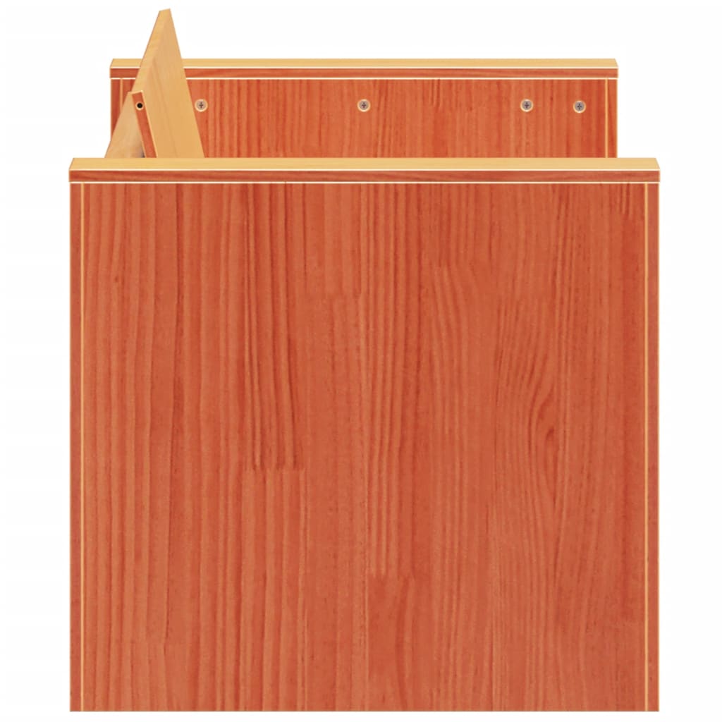 vidaXL Canapea de grădină 2 locuri, maro ceruit 134x60x62 cm, lemn pin