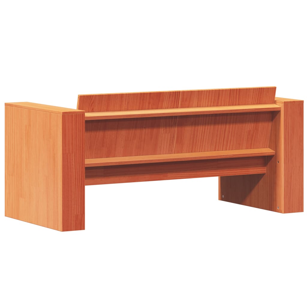 vidaXL Canapea de grădină 2 locuri, maro ceruit 134x60x62 cm, lemn pin