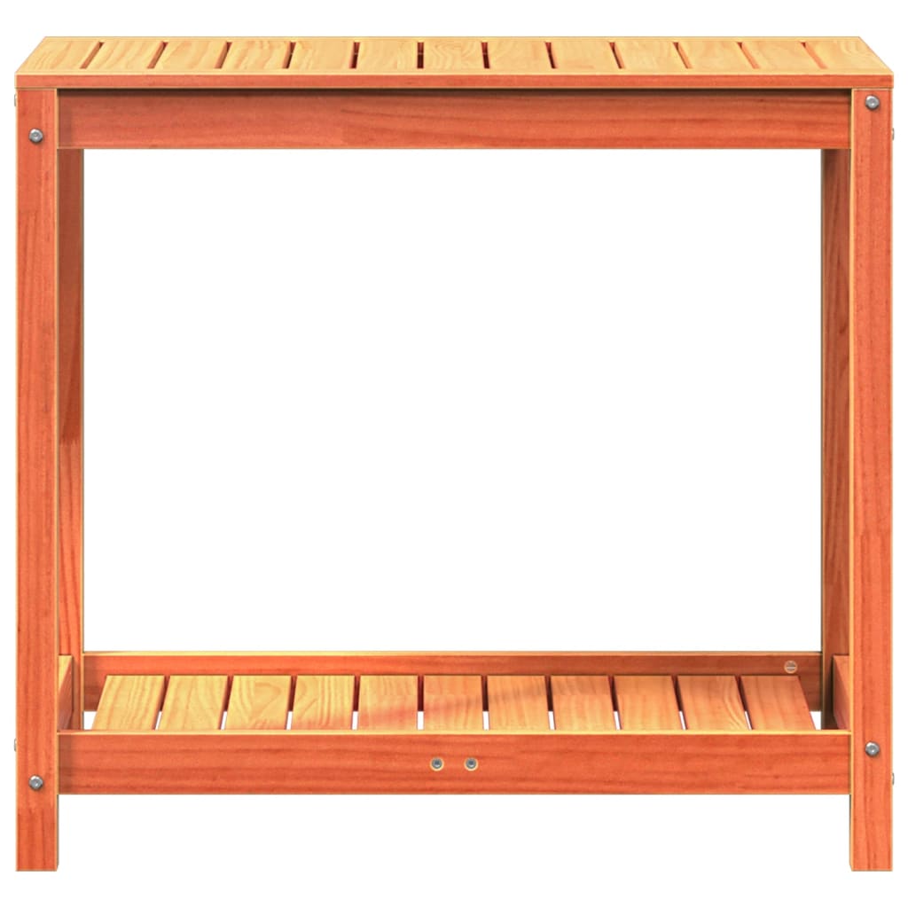 vidaXL Masă plantare cu raft maro ceruit 82,5x50x75 cm lemn masiv pin