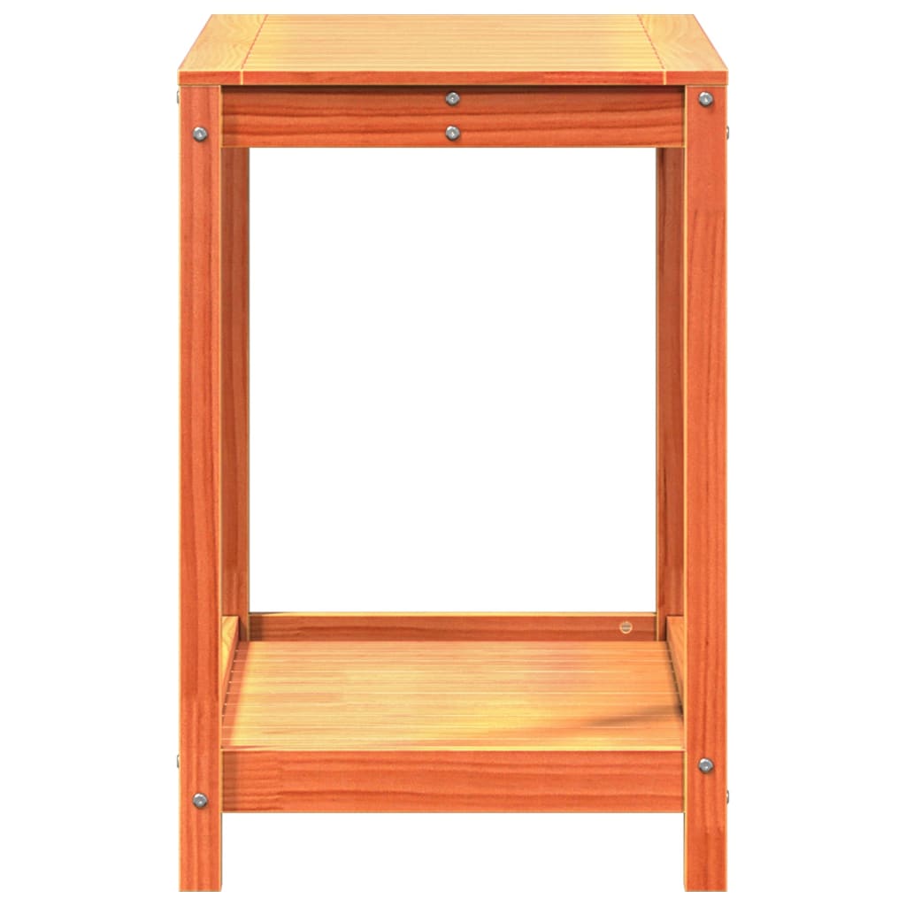 vidaXL Masă plantare cu raft maro ceruit 82,5x50x75 cm lemn masiv pin