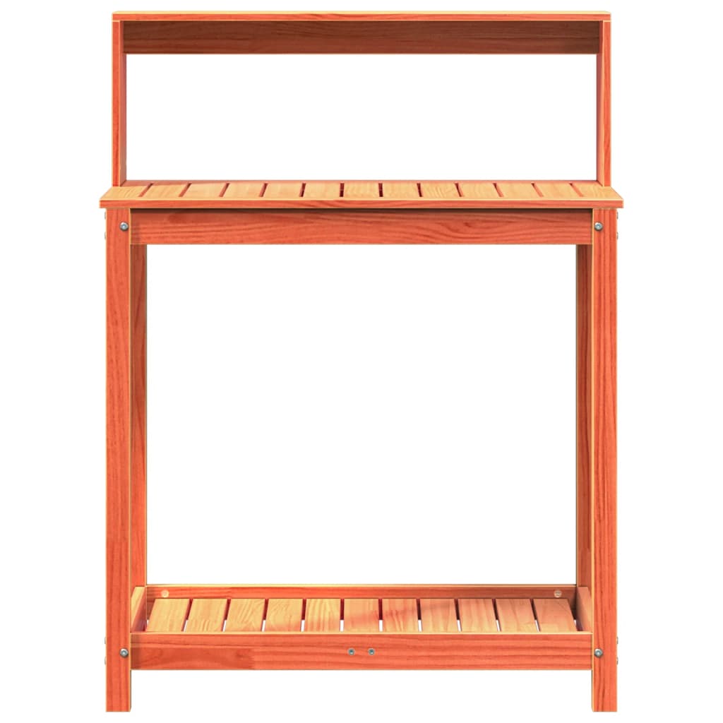 vidaXL Masă plantare cu rafturi maro 82,5x50x109,5 cm lemn masiv pin vidaXL Masă plantare cu rafturi maro 82,5x50x109,5 cm lemn masiv pin