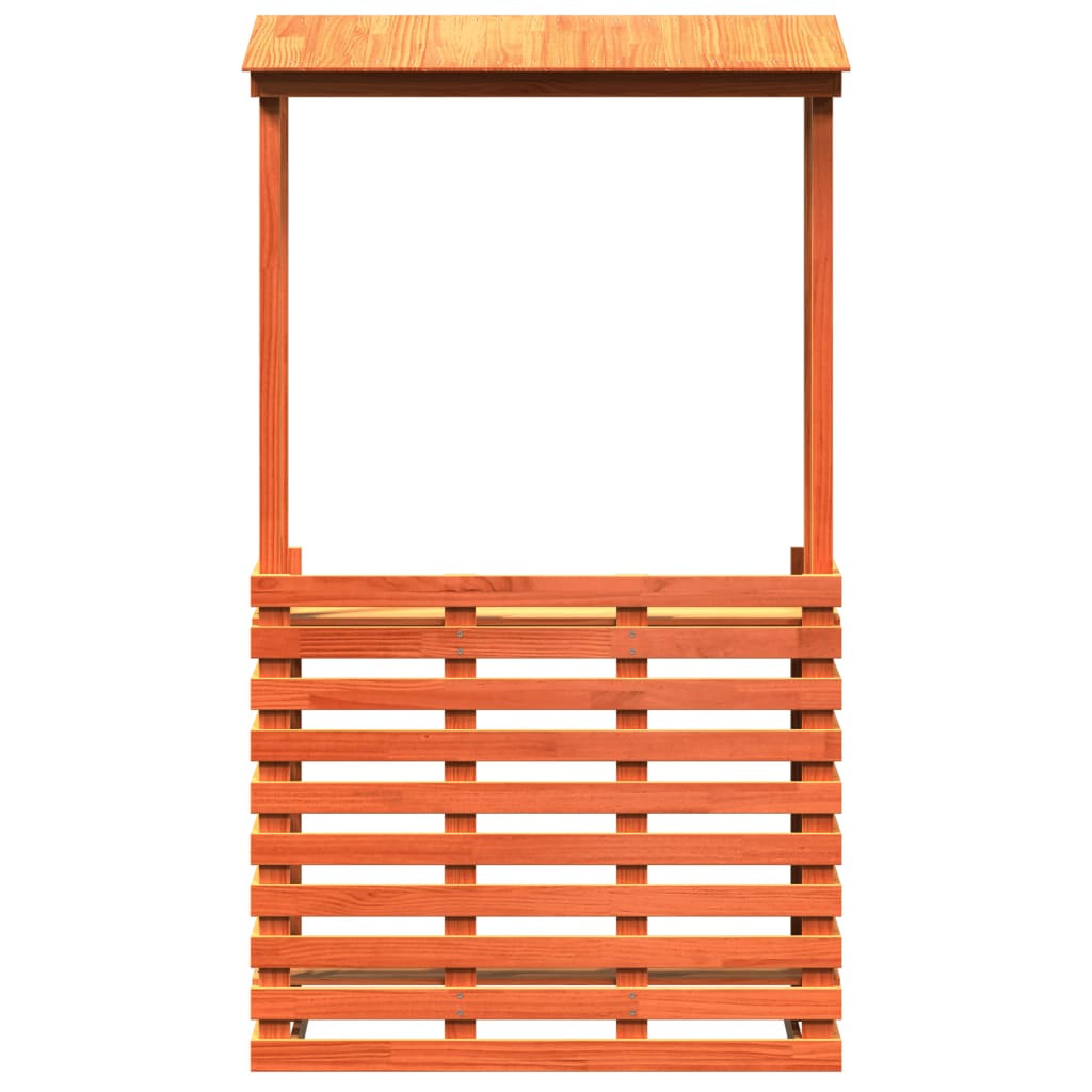 vidaXL Masă bar de exterior cu acoperiș, 112,5x57x195,5 cm, lemn masiv