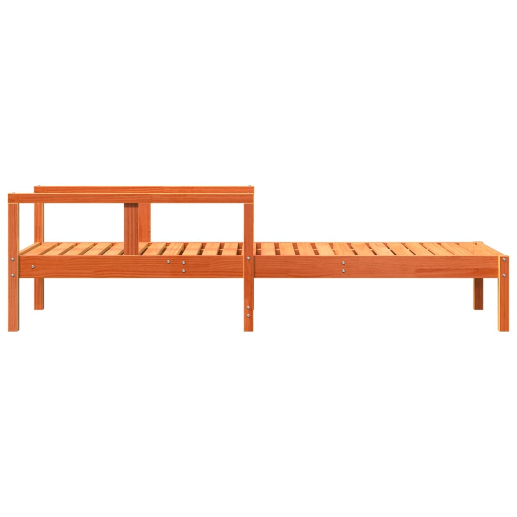 vidaXL Șezlong, maro ceruit, 199,5x62x55 cm, lemn masiv de pin vidaXL Șezlong, maro ceruit, 199,5x62x55 cm, lemn masiv de pin