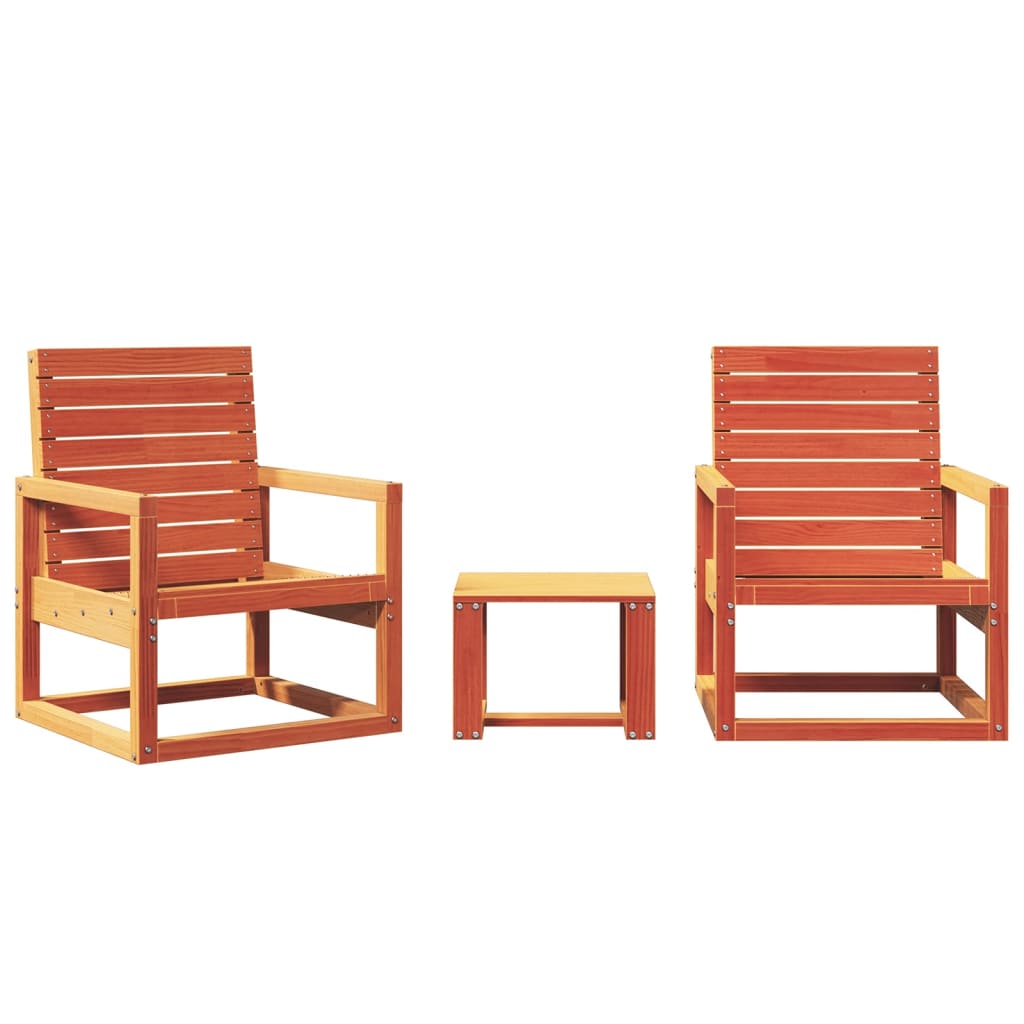 vidaXL Set mobilier grădină, 3 piese, maro ceruit, lemn masiv pin vidaXL Set mobilier grădină, 3 piese, maro ceruit, lemn masiv pin