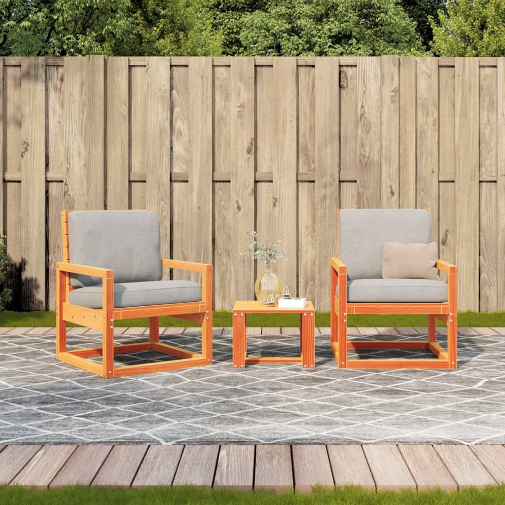vidaXL Set mobilier grădină, 3 piese, maro ceruit, lemn masiv pin vidaXL Set mobilier grădină, 3 piese, maro ceruit, lemn masiv pin