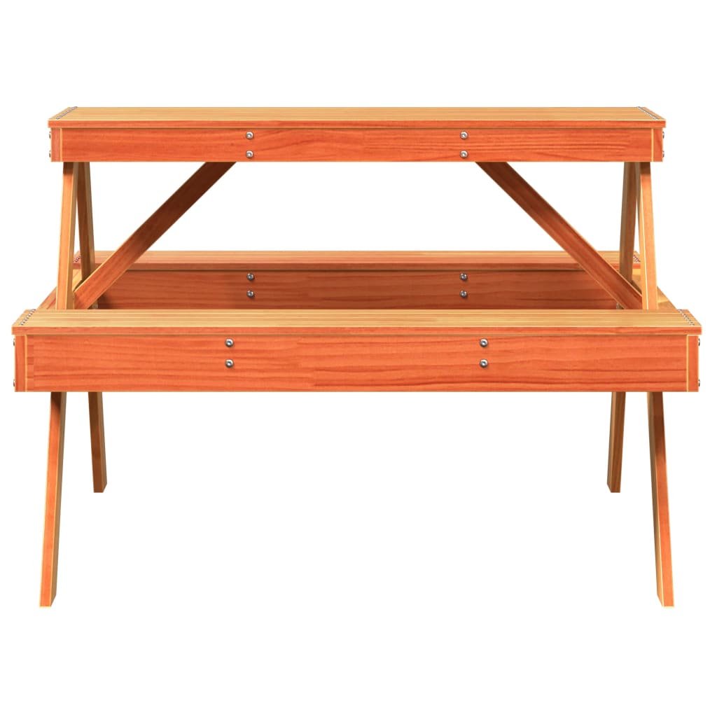 vidaXL Masă de picnic, maro ceruit, 105x134x75 cm, lemn masiv de pin vidaXL Masă de picnic, maro ceruit, 105x134x75 cm, lemn masiv de pin