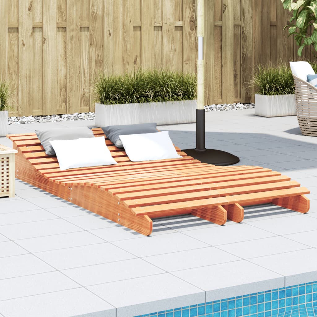 vidaXL Șezlonguri, 2 buc., maro ceruit, 205x60x31,5 cm, lemn masiv pin vidaXL Șezlonguri, 2 buc., maro ceruit, 205x60x31,5 cm, lemn masiv pin