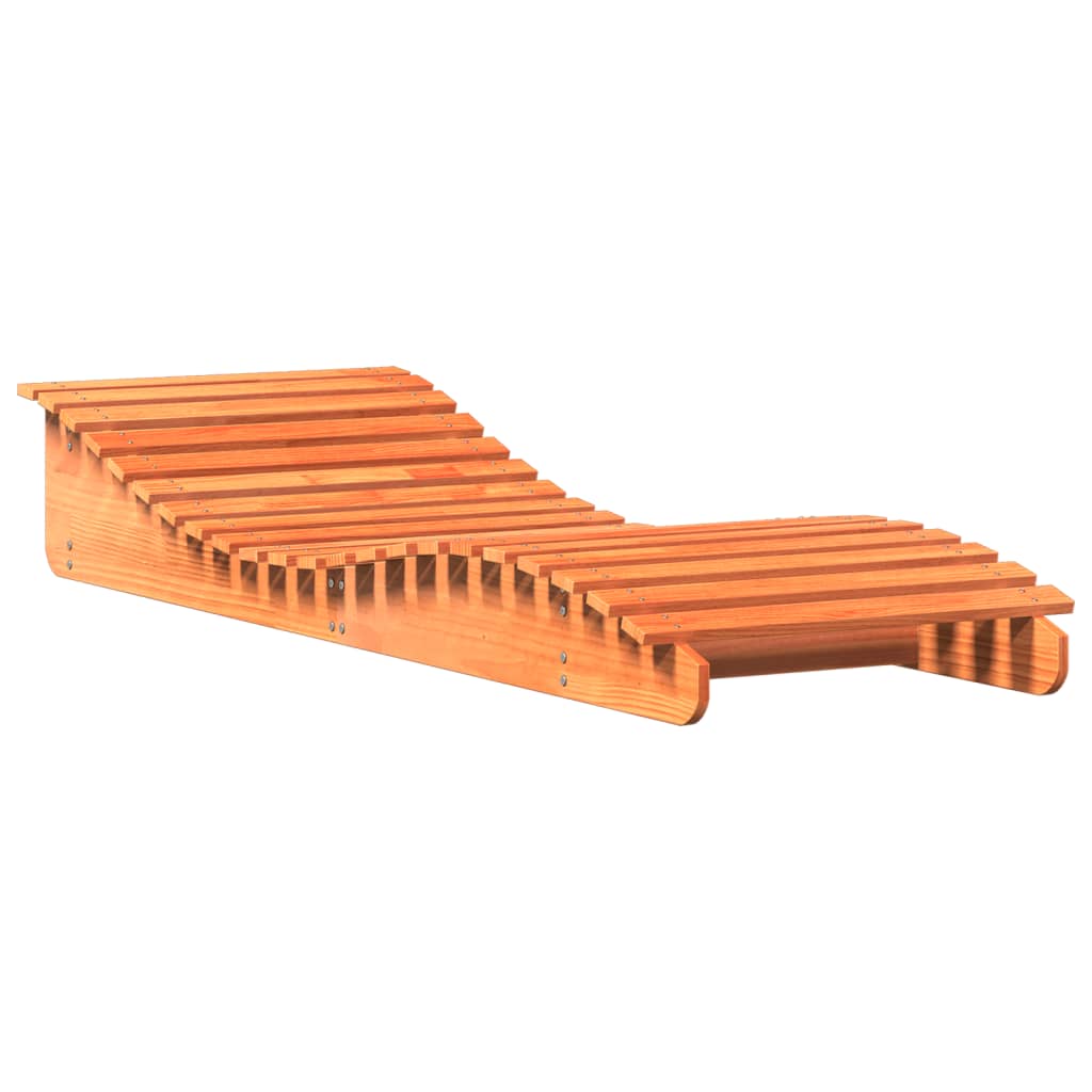 vidaXL Șezlong, maro ceruit, 205x70x31,5 cm, lemn masiv de pin