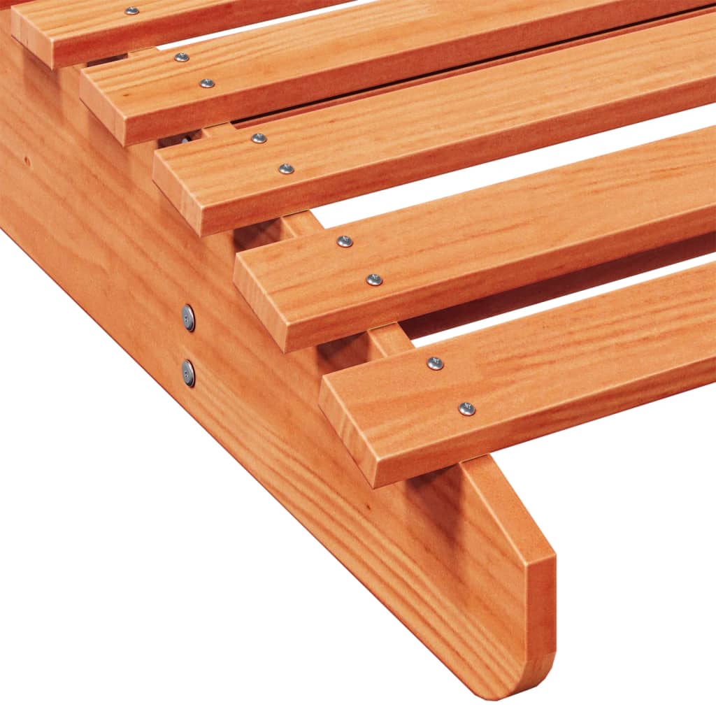 vidaXL Șezlong, maro ceruit, 205x70x31,5 cm, lemn masiv de pin