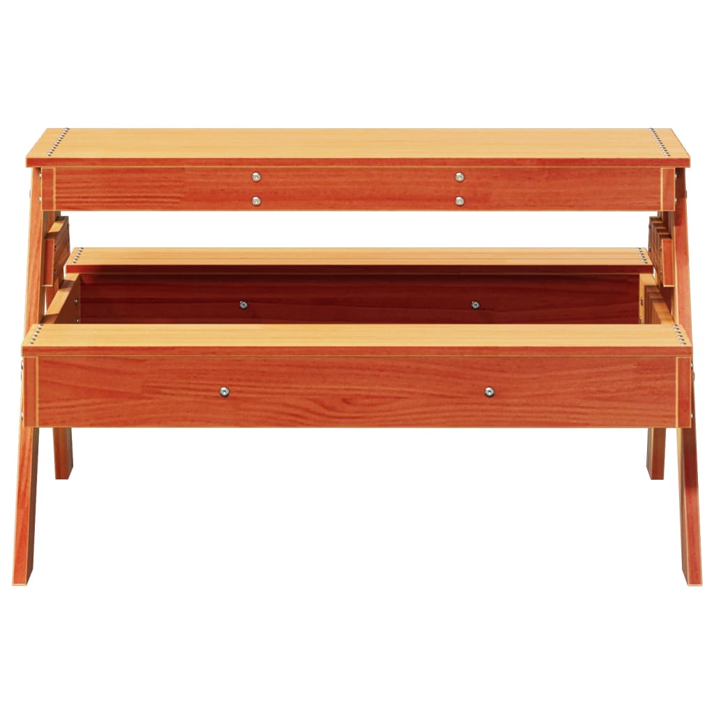 vidaXL Masă de picnic pentru copii, maro, 88x97x52 cm, lemn masiv pin