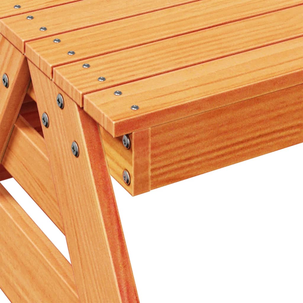 vidaXL Masă de picnic pentru copii, maro, 88x97x52 cm, lemn masiv pin
