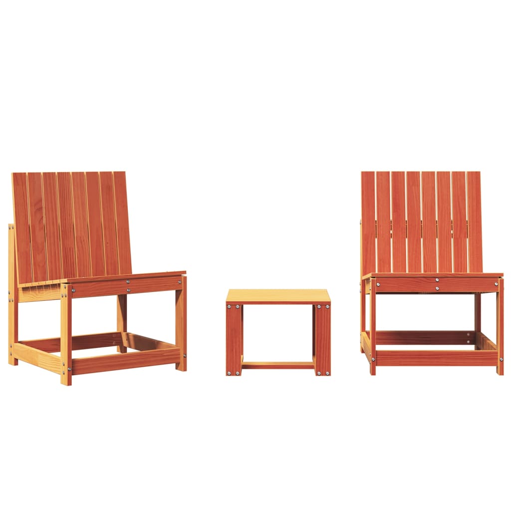 vidaXL Set mobilier grădină, 3 piese, maro ceruit, lemn masiv pin vidaXL Set mobilier grădină, 3 piese, maro ceruit, lemn masiv pin