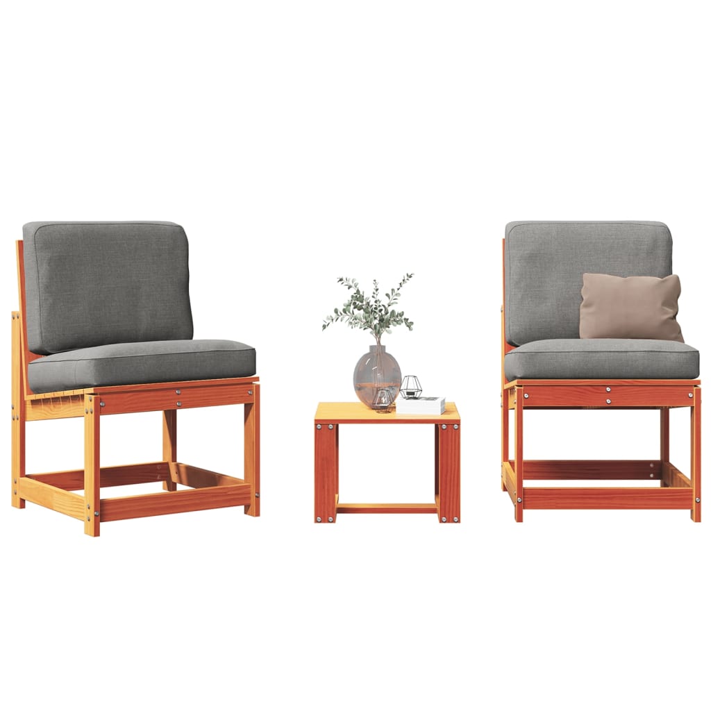 vidaXL Set mobilier grădină, 3 piese, maro ceruit, lemn masiv pin vidaXL Set mobilier grădină, 3 piese, maro ceruit, lemn masiv pin