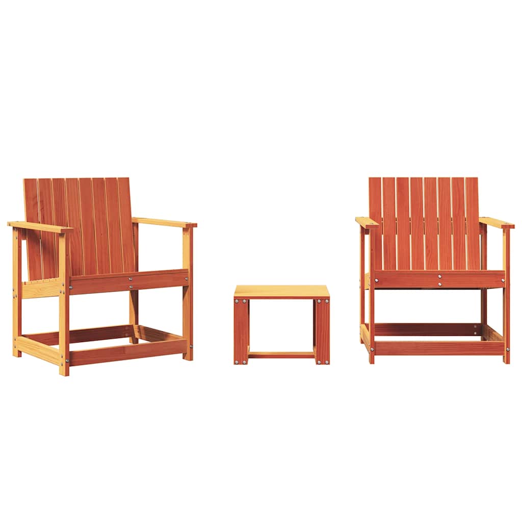 vidaXL Set mobilier grădină, 3 piese, maro ceruit, lemn masiv pin vidaXL Set mobilier grădină, 3 piese, maro ceruit, lemn masiv pin