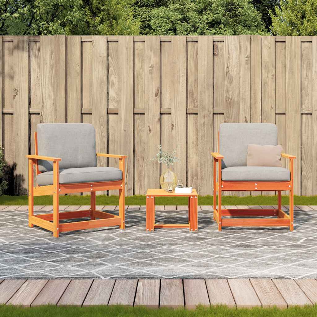 vidaXL Set mobilier grădină, 3 piese, maro ceruit, lemn masiv pin vidaXL Set mobilier grădină, 3 piese, maro ceruit, lemn masiv pin
