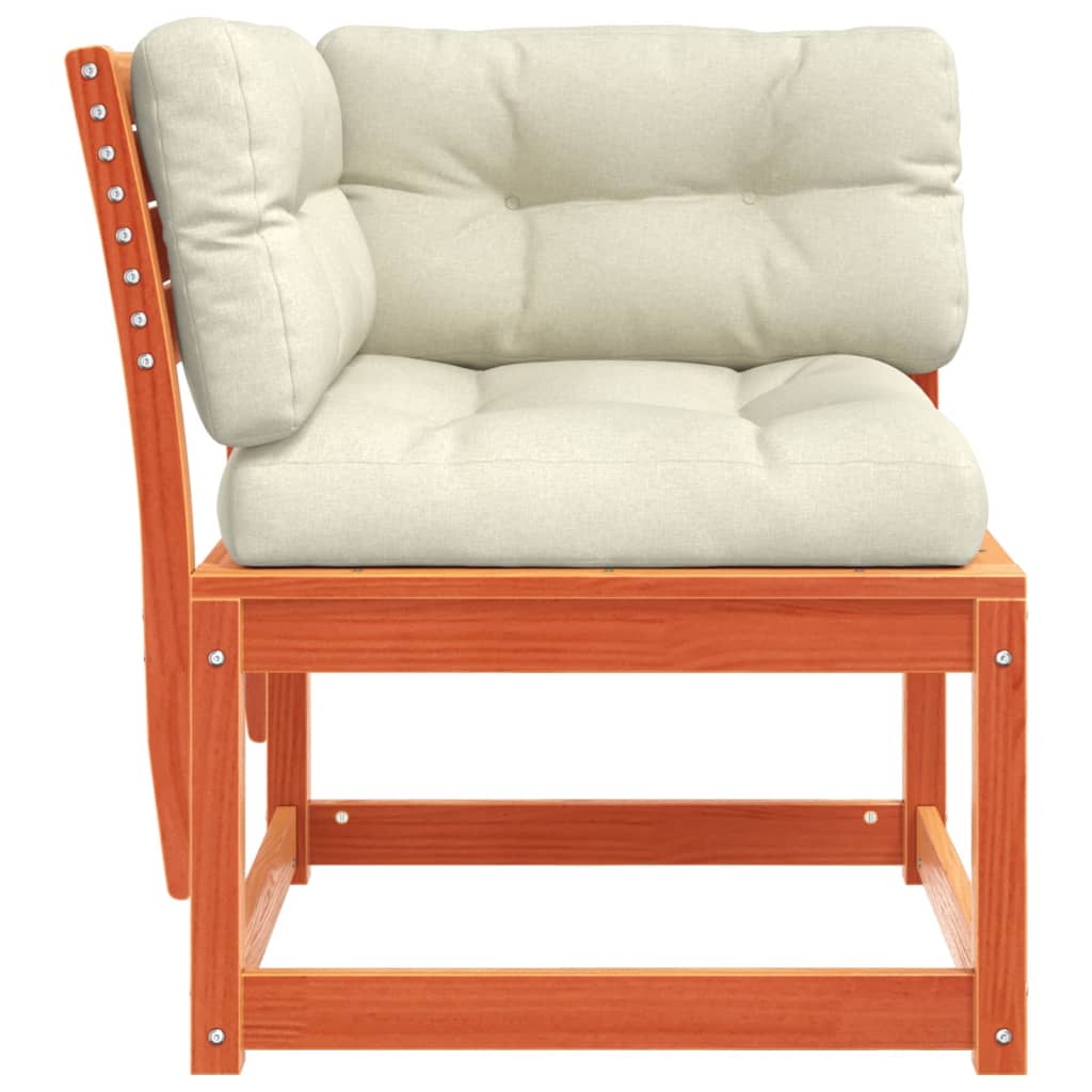 vidaXL Canapea colțar cu perne de grădină, maro, 73x73x78 cm lemn pin