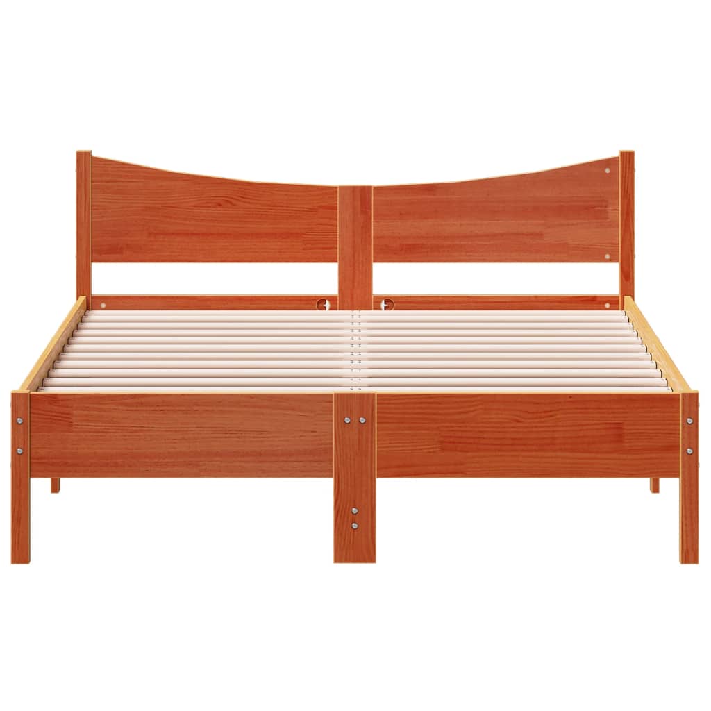 vidaXL Cadru de pat fără saltea, maro ceruit 140x200 cm lemn masiv pin vidaXL Cadru de pat fără saltea, maro ceruit 140x200 cm lemn masiv pin