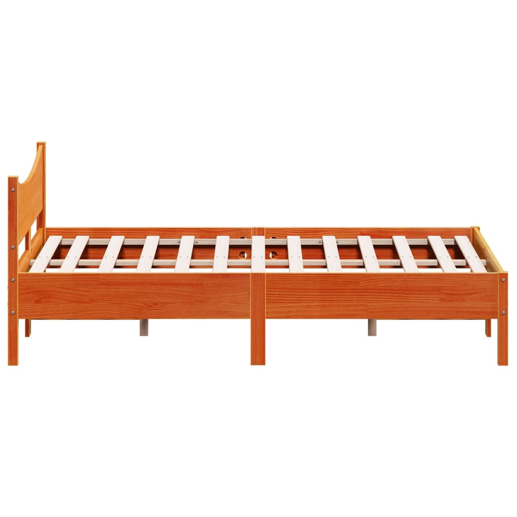 vidaXL Cadru de pat fără saltea, maro ceruit 140x200 cm lemn masiv pin vidaXL Cadru de pat fără saltea, maro ceruit 140x200 cm lemn masiv pin