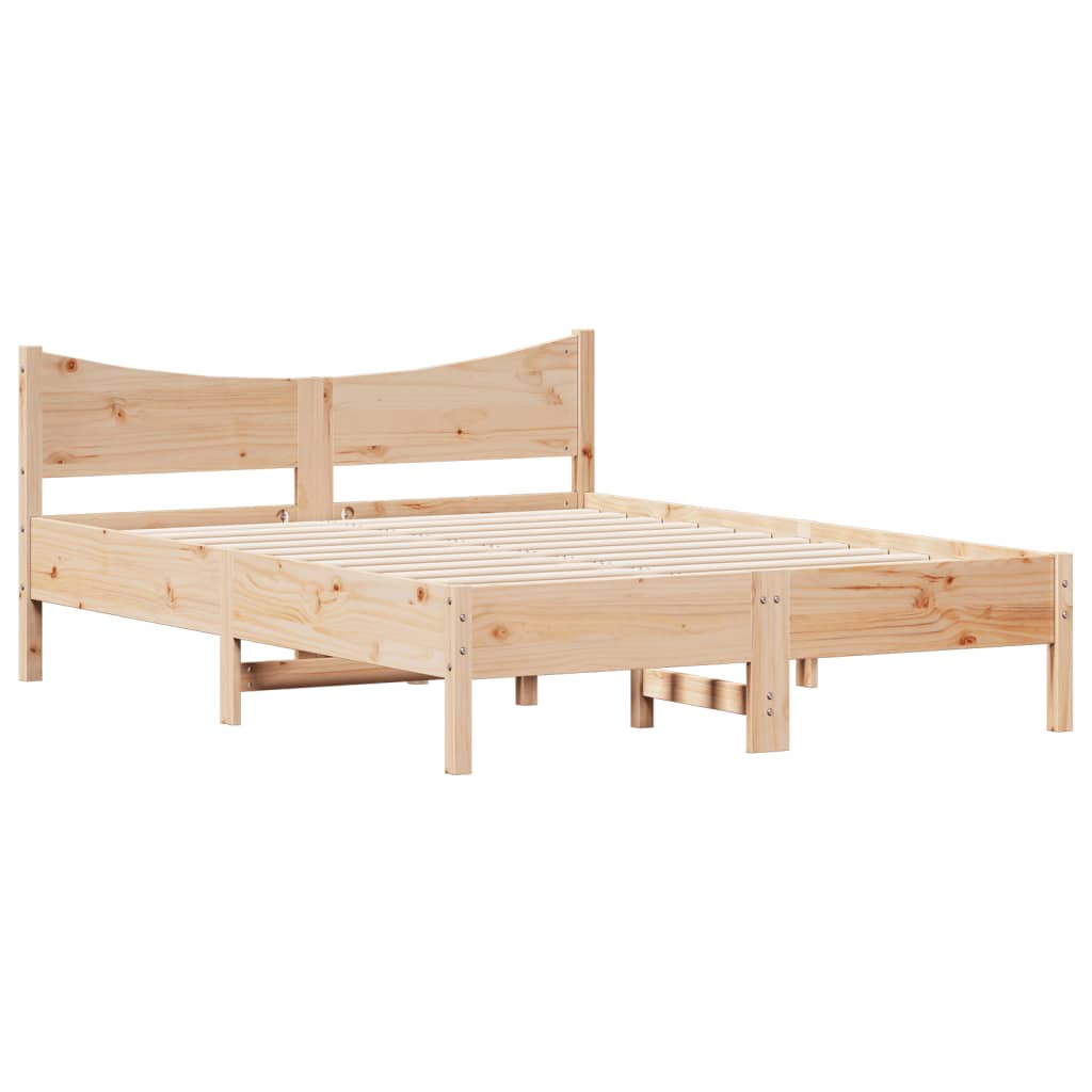 vidaXL Cadru de pat fără saltea, 140x190 cm, lemn masiv de pin