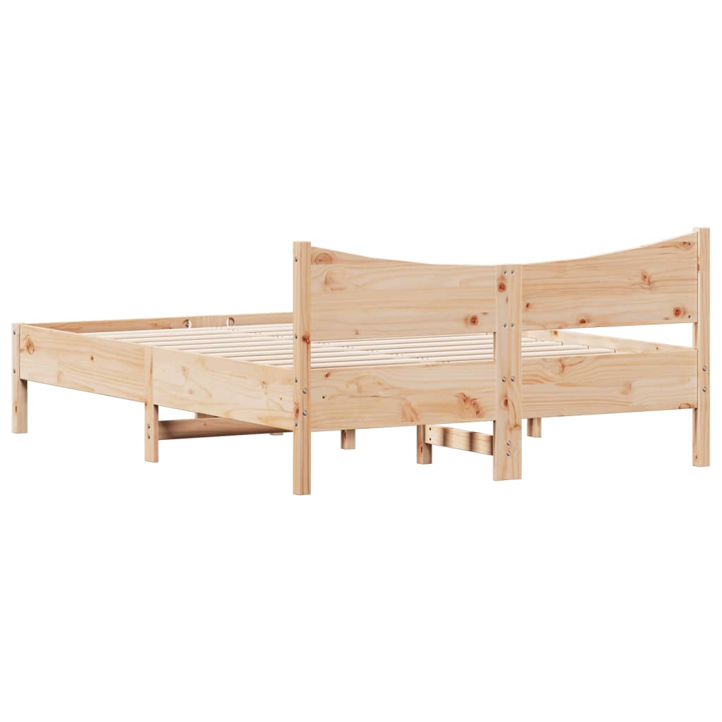 vidaXL Cadru de pat fără saltea, 140x190 cm, lemn masiv de pin