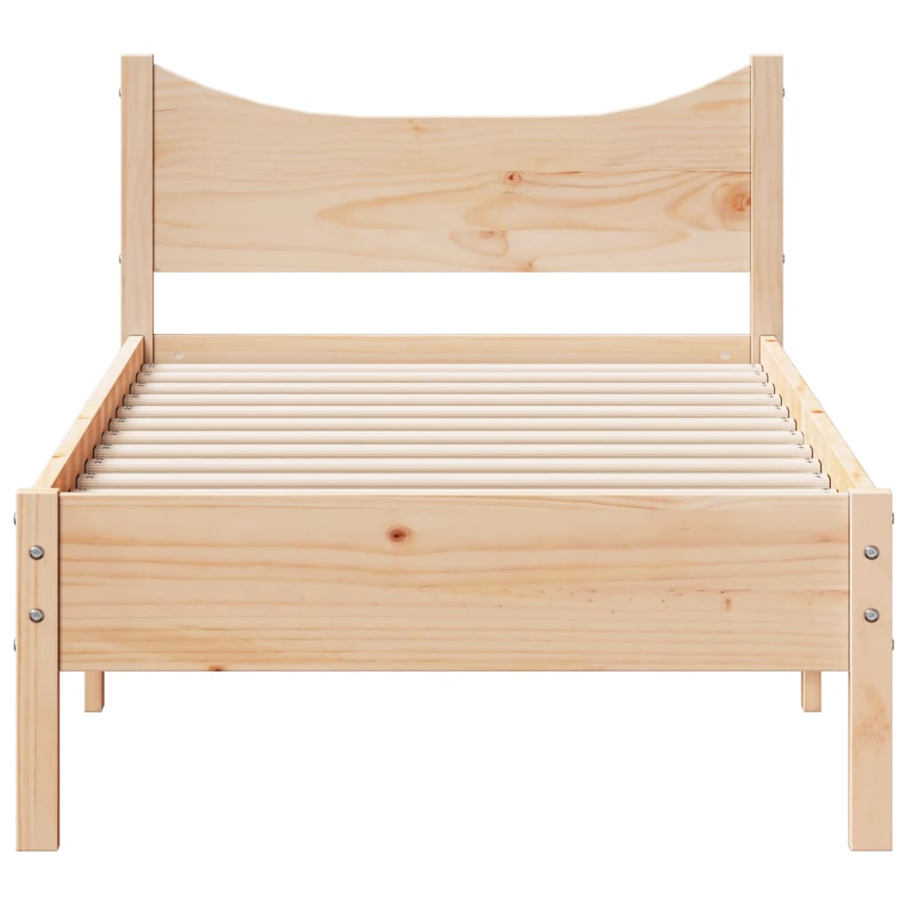 vidaXL Cadru de pat fără saltea, 75x190 cm, lemn masiv de pin