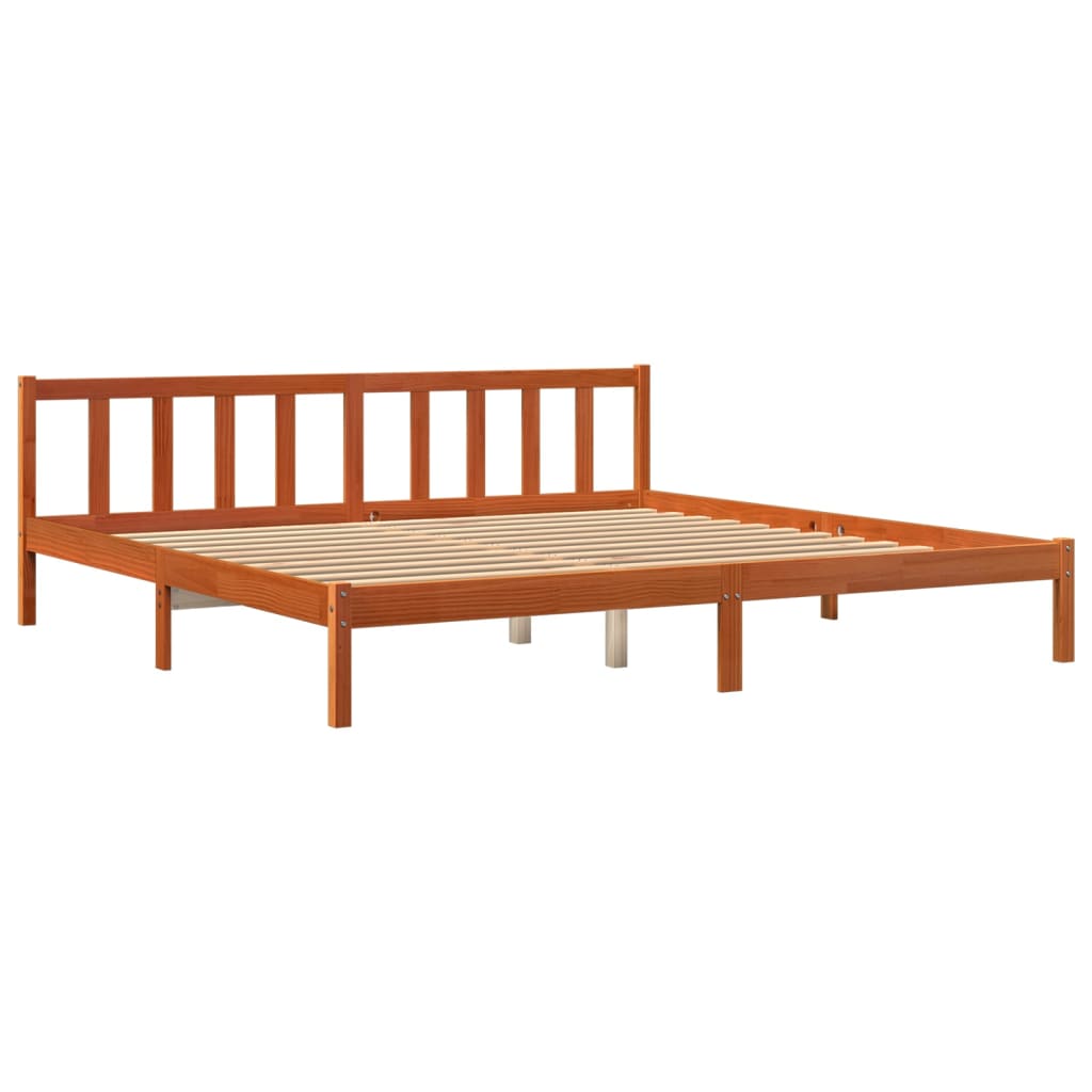 vidaXL Cadru de pat fără saltea, maro ceruit 180x200 cm lemn masiv pin vidaXL Cadru de pat fără saltea, maro ceruit 180x200 cm lemn masiv pin