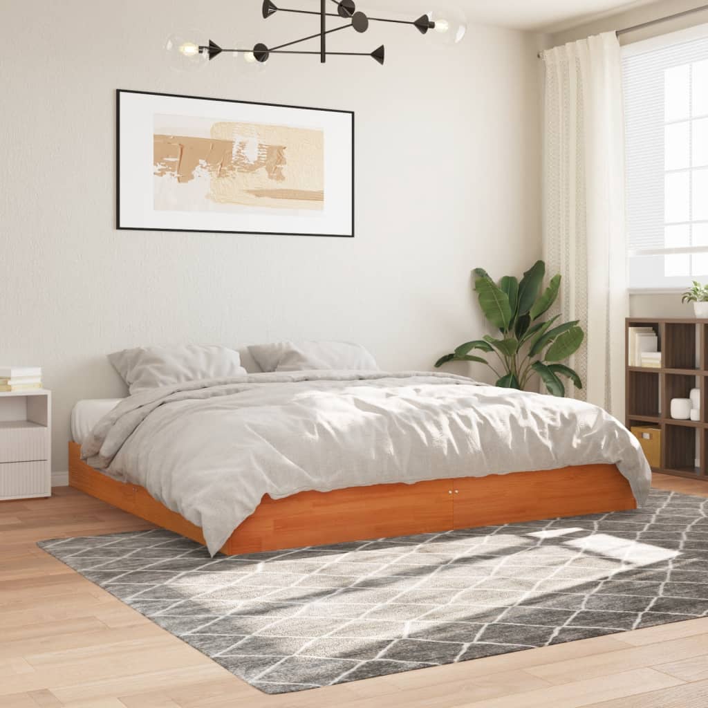 vidaXL Cadru de pat fără saltea, maro ceruit 180x200 cm lemn masiv pin vidaXL Cadru de pat fără saltea, maro ceruit 180x200 cm lemn masiv pin