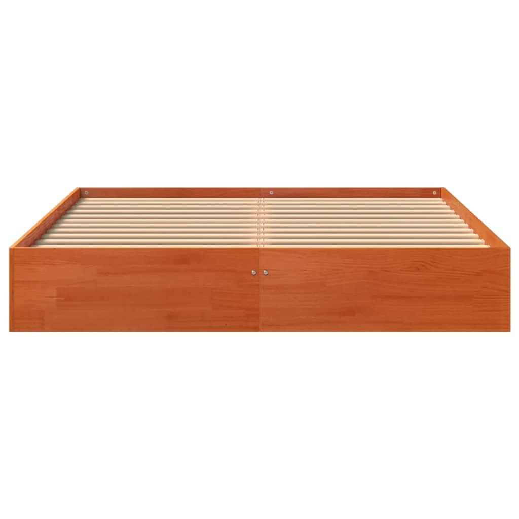 vidaXL Cadru de pat fără saltea, maro ceruit 140x200 cm lemn masiv pin vidaXL Cadru de pat fără saltea, maro ceruit 140x200 cm lemn masiv pin