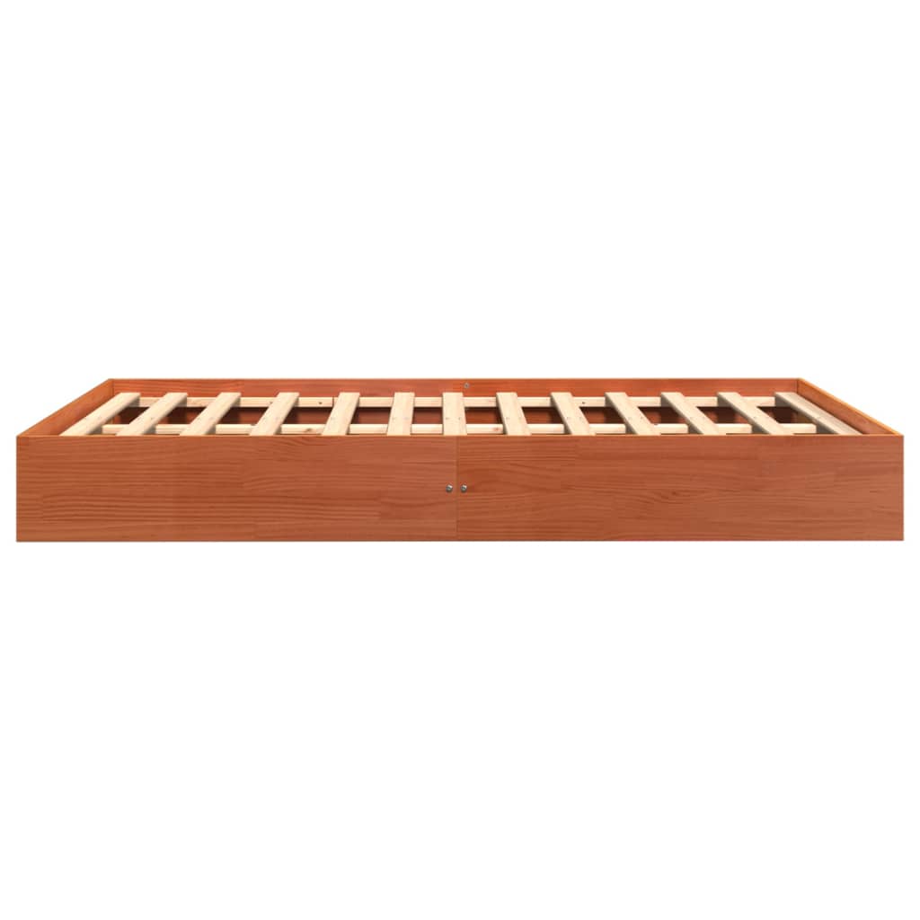 vidaXL Cadru de pat fără saltea, maro ceruit 140x200 cm lemn masiv pin vidaXL Cadru de pat fără saltea, maro ceruit 140x200 cm lemn masiv pin