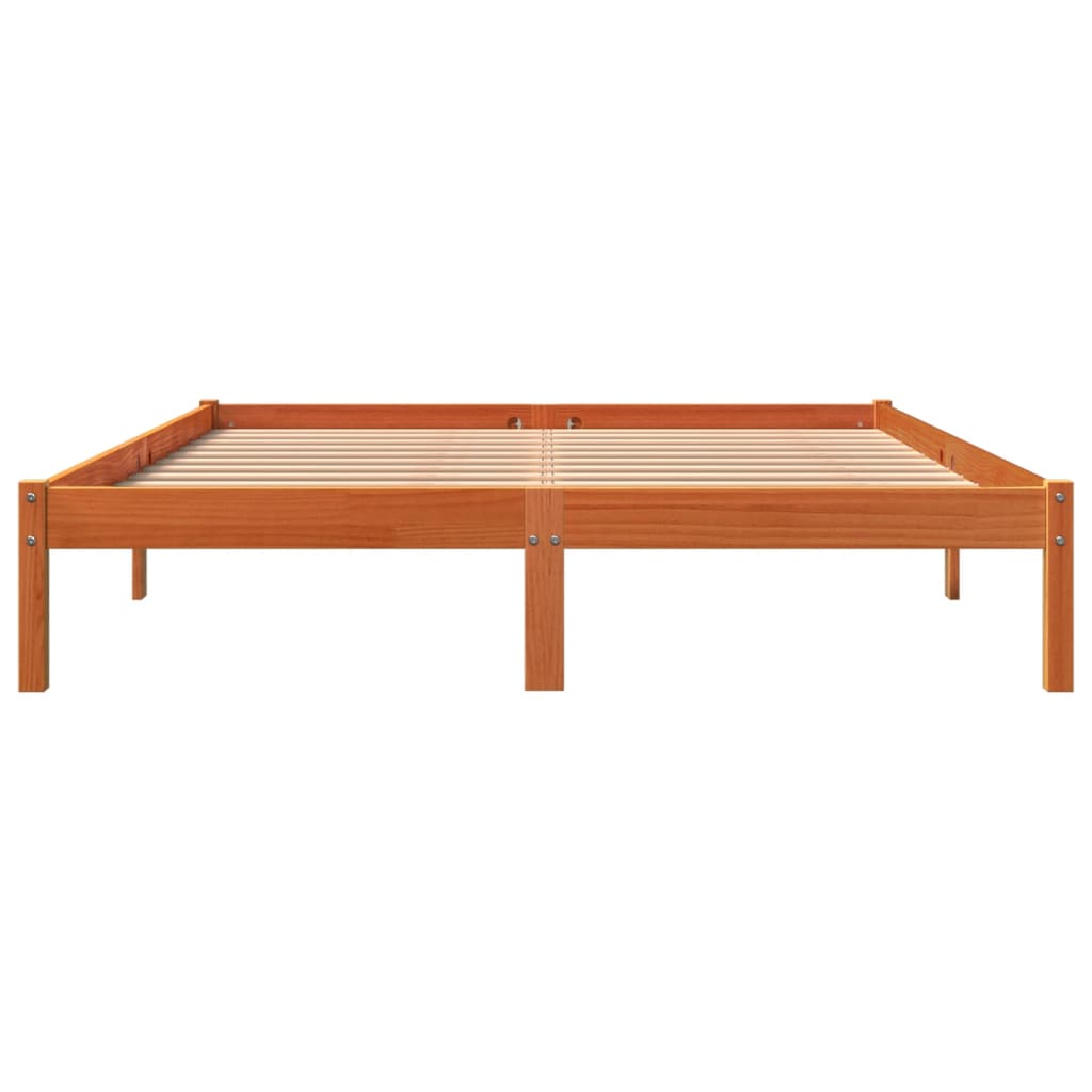 vidaXL Cadru de pat fără saltea, maro ceruit 150x200 cm lemn masiv pin vidaXL Cadru de pat fără saltea, maro ceruit 150x200 cm lemn masiv pin