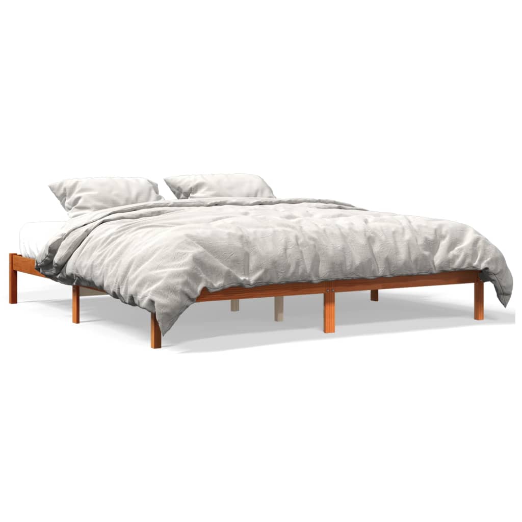 vidaXL Cadru de pat fără saltea, maro ceruit 200x200 cm lemn masiv pin vidaXL Cadru de pat fără saltea, maro ceruit 200x200 cm lemn masiv pin