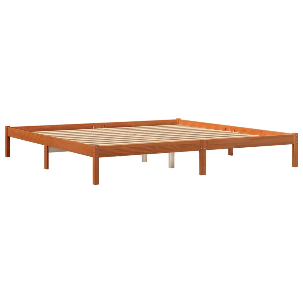 vidaXL Cadru de pat fără saltea, maro ceruit 200x200 cm lemn masiv pin vidaXL Cadru de pat fără saltea, maro ceruit 200x200 cm lemn masiv pin