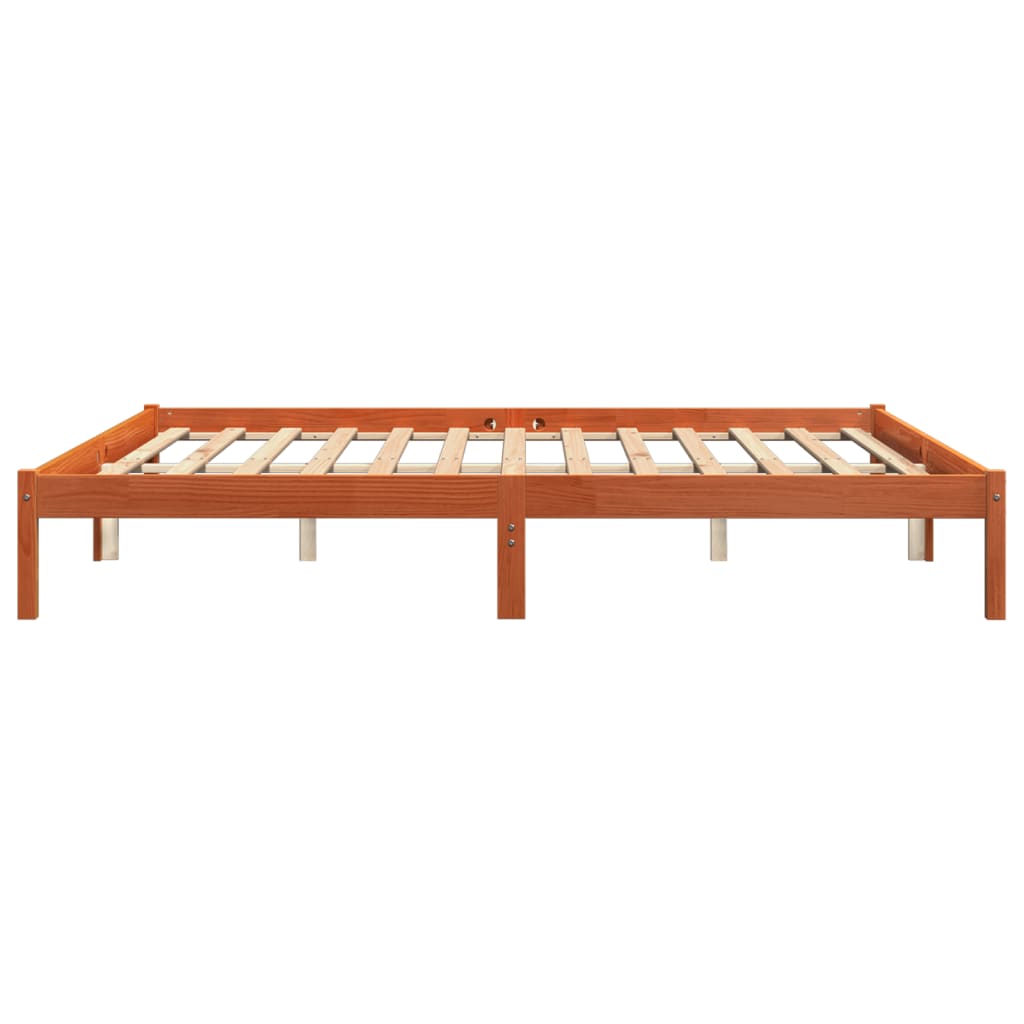 vidaXL Cadru de pat fără saltea, maro ceruit 200x200 cm lemn masiv pin vidaXL Cadru de pat fără saltea, maro ceruit 200x200 cm lemn masiv pin