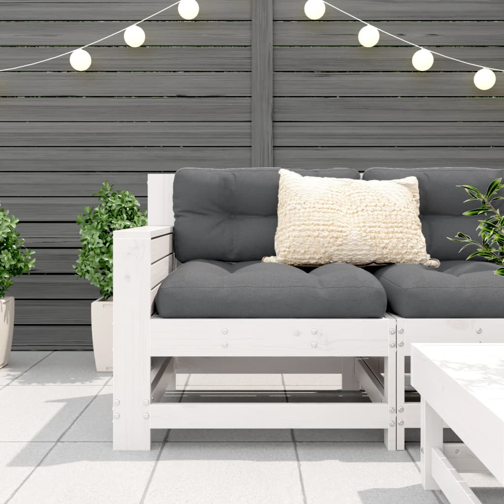 vidaXL Canapea cu cotieră de grădină, alb, 69x62x70,5cm lemn masiv pin vidaXL Canapea cu cotieră de grădină, alb, 69x62x70,5cm lemn masiv pin