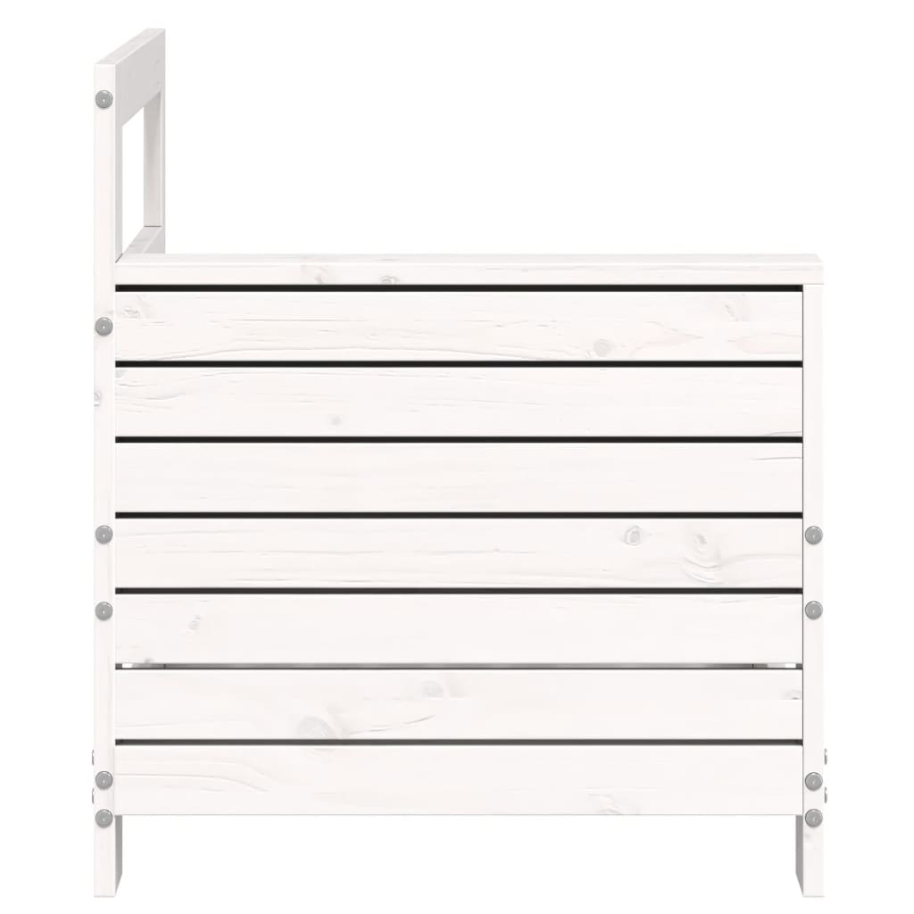 vidaXL Canapea cu cotieră de grădină, alb, 69x62x70,5cm lemn masiv pin vidaXL Canapea cu cotieră de grădină, alb, 69x62x70,5cm lemn masiv pin