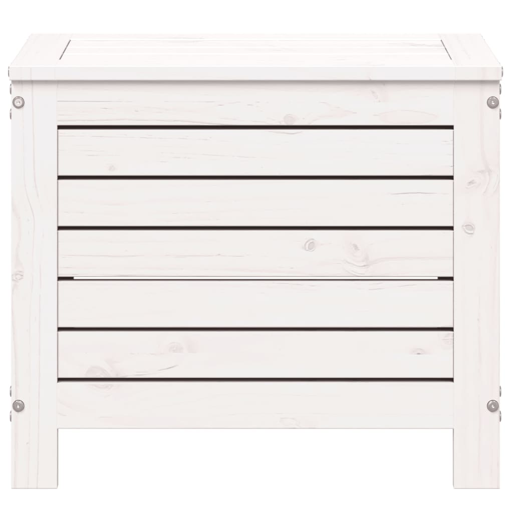 vidaXL Taburet de grădină, alb, 62x31,5x52 cm, lemn masiv pin