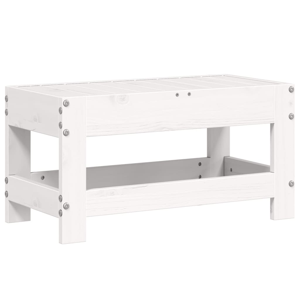 vidaXL Taburet de grădină, alb, 62x30x32 cm, lemn masiv de pin vidaXL Taburet de grădină, alb, 62x30x32 cm, lemn masiv de pin