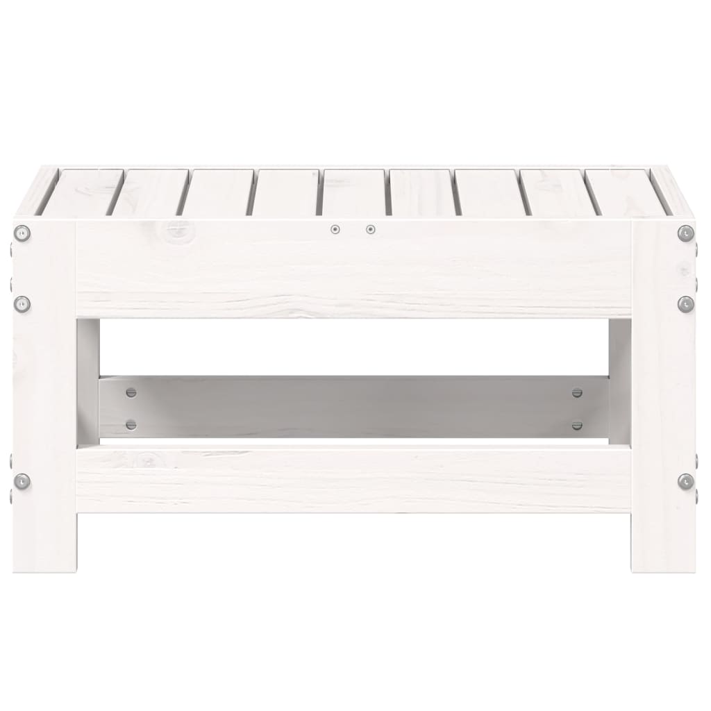 vidaXL Taburet de grădină, alb, 62x30x32 cm, lemn masiv de pin vidaXL Taburet de grădină, alb, 62x30x32 cm, lemn masiv de pin