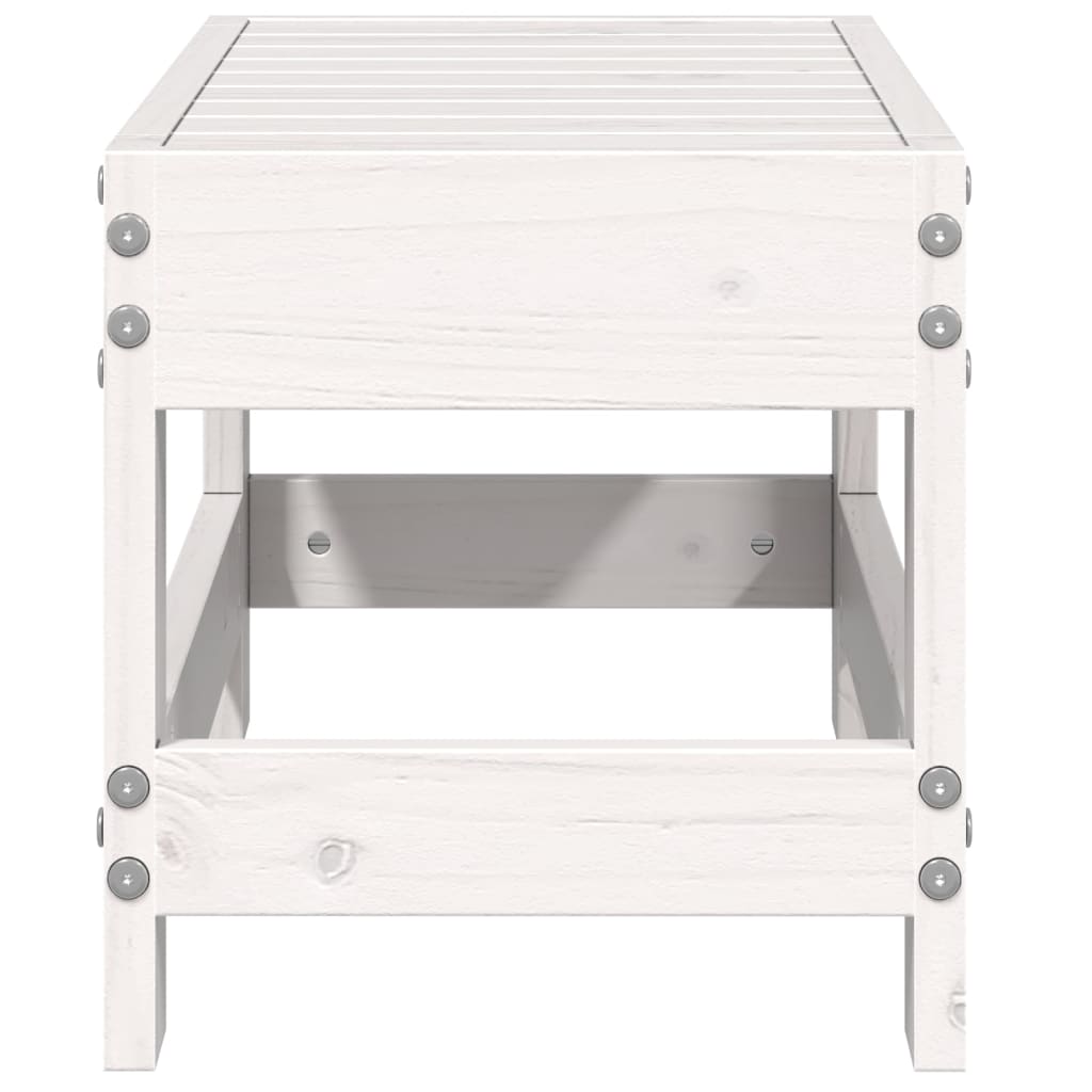 vidaXL Taburet de grădină, alb, 62x30x32 cm, lemn masiv de pin vidaXL Taburet de grădină, alb, 62x30x32 cm, lemn masiv de pin