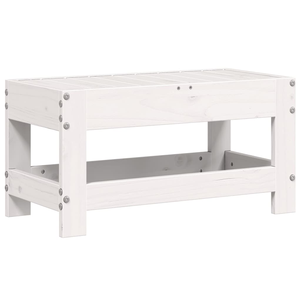vidaXL Taburet de grădină, alb, 62x30x32 cm, lemn masiv de pin vidaXL Taburet de grădină, alb, 62x30x32 cm, lemn masiv de pin