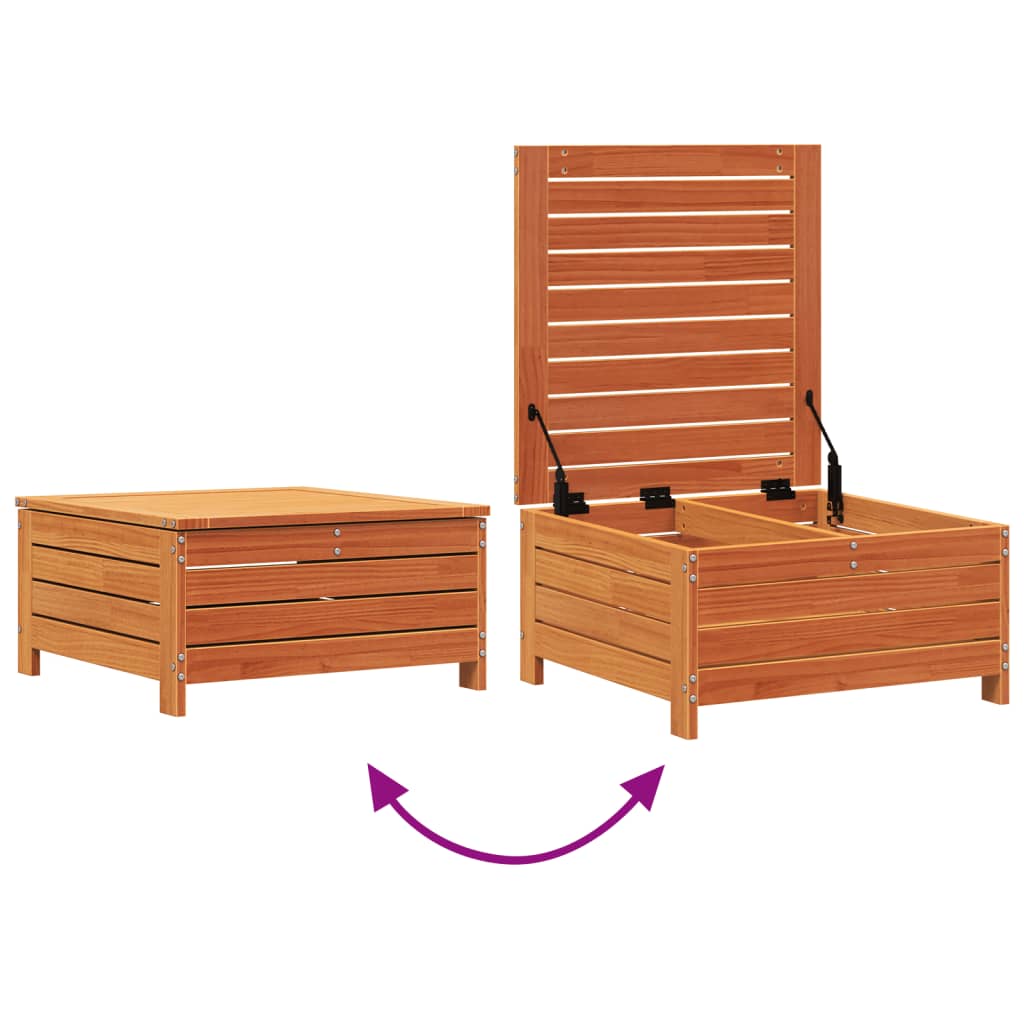vidaXL Taburet de grădină, maro ceruit, 62x63,5x32 cm, lemn masiv pin vidaXL Taburet de grădină, maro ceruit, 62x63,5x32 cm, lemn masiv pin