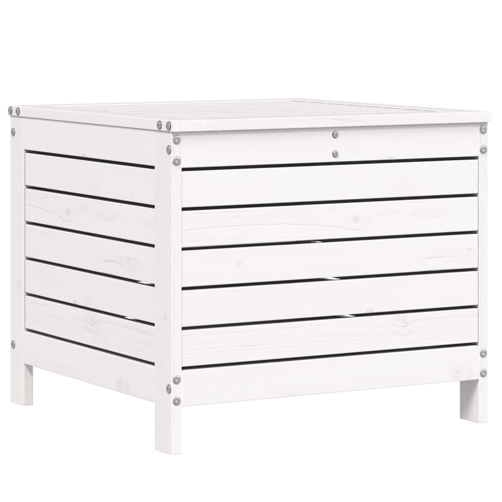 vidaXL Taburet de grădină, alb, 62x63,5x53,5 cm, lemn masiv pin