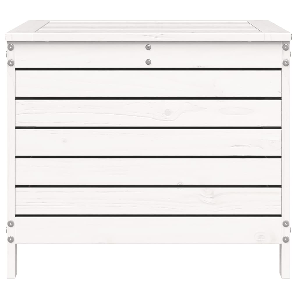 vidaXL Taburet de grădină, alb, 62x63,5x53,5 cm, lemn masiv pin