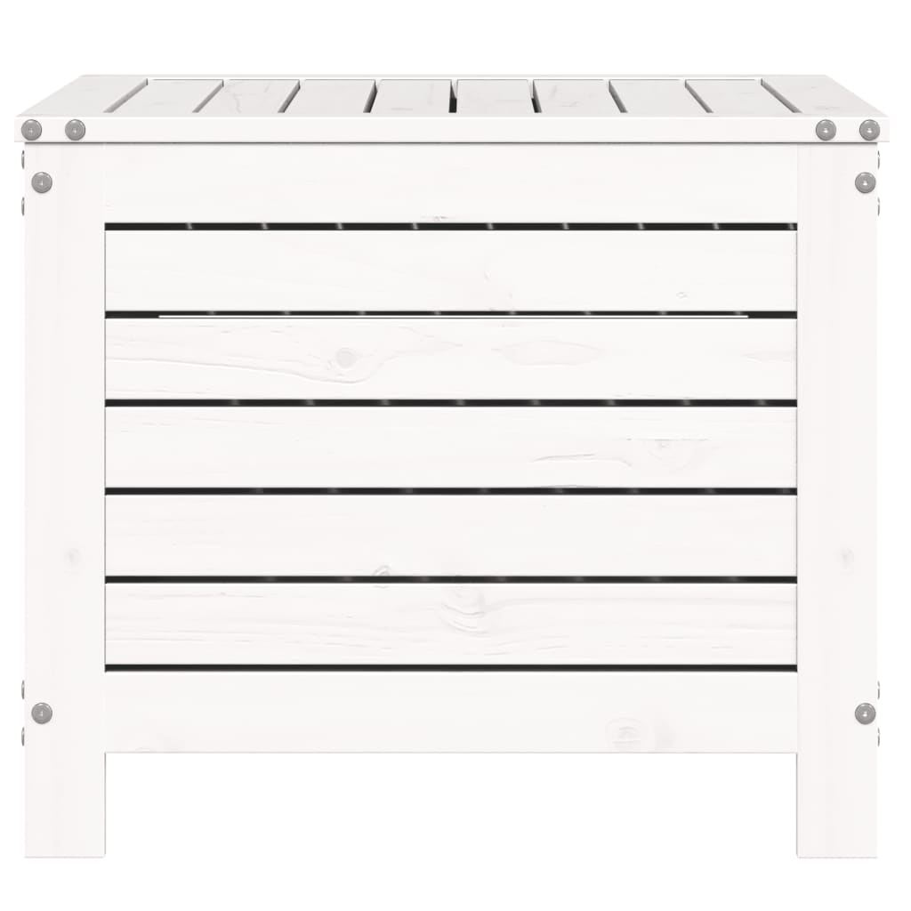 vidaXL Taburet de grădină, alb, 62x63,5x53,5 cm, lemn masiv pin