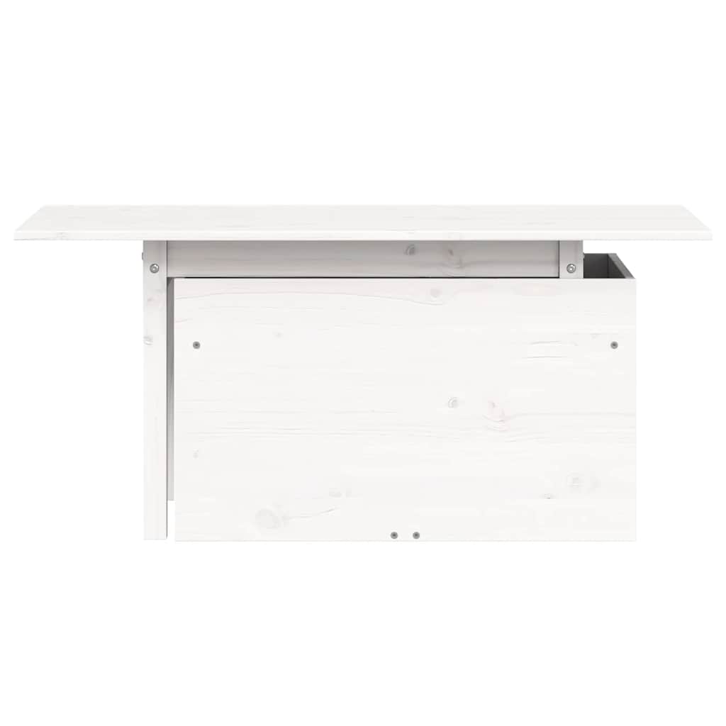 vidaXL Masă de grădină, alb, 100x50x75 cm, lemn masiv de pin vidaXL Masă de grădină, alb, 100x50x75 cm, lemn masiv de pin