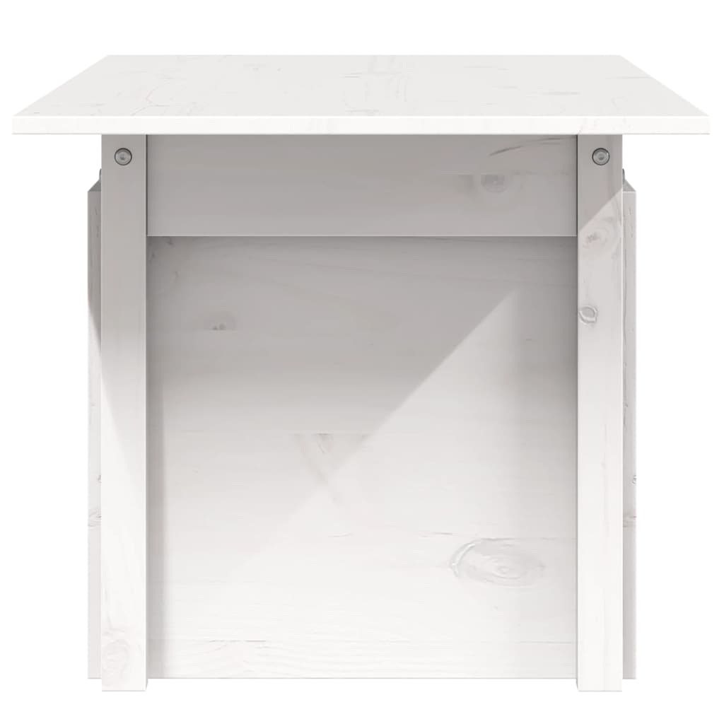 vidaXL Masă de grădină, alb, 100x50x75 cm, lemn masiv de pin vidaXL Masă de grădină, alb, 100x50x75 cm, lemn masiv de pin
