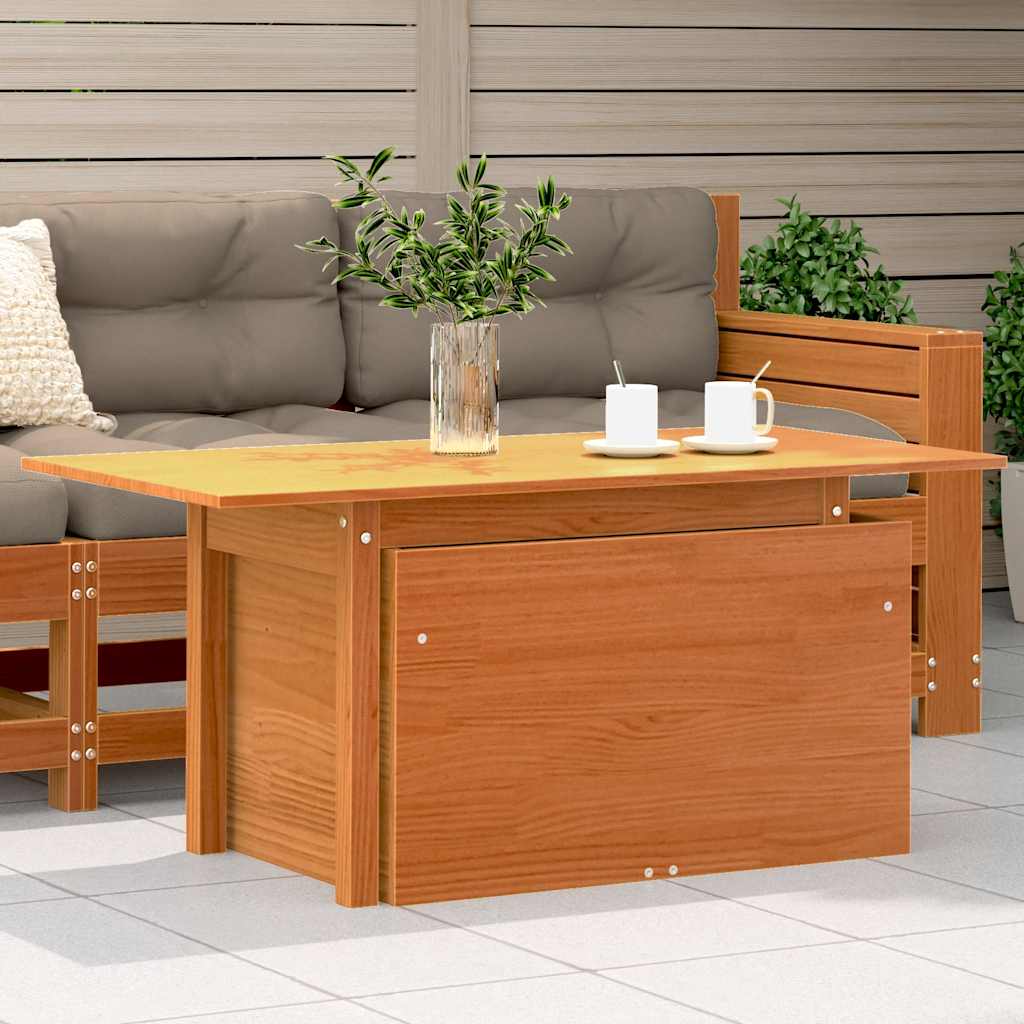 vidaXL Masă de grădină, maro ceruit, 100x50x75 cm, lemn masiv de pin vidaXL Masă de grădină, maro ceruit, 100x50x75 cm, lemn masiv de pin