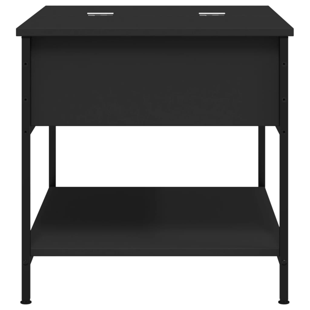 vidaXL Măsuță de cafea, negru, 70x50x50 cm, lemn prelucrat și metal vidaXL Măsuță de cafea, negru, 70x50x50 cm, lemn prelucrat și metal